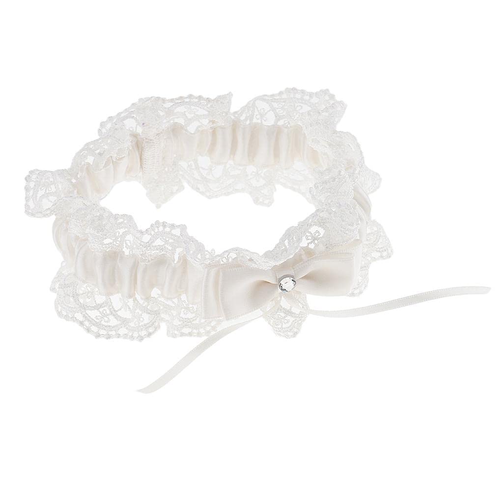 2pcs Wedding Bride Keepsake Lace Flower Crystal Bowknot Bridal Garters Beige| Premium | Stylish | Trendy | Fashionable-image-36