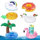 Soporte para bebidas para piscina, 6 soportes para bebidas, soporte para botellas inflable, soporte para vasos de agua inflable, soporte para tazas de agua inflable, adecuado para fiestas en la