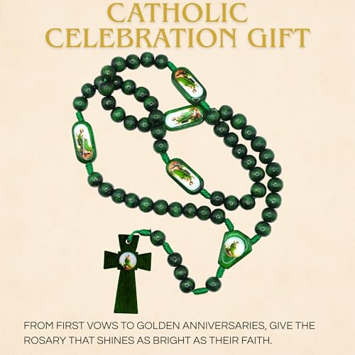 Rosarios de San Judas Tadeo made of pine wood - Rosarios catolicos para recuerdos - Rosario de San Judas Tadeo - Recuerdos de San Judas Tadeo Necklace - Escapularios catolicos Saint Jude3