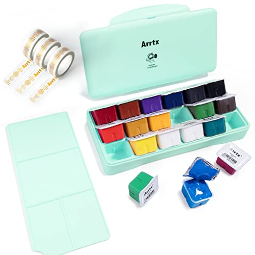 Buy Arrtx Gouache Paint Set+15mm Wide Washi Tape, 18 Colors x 30ml