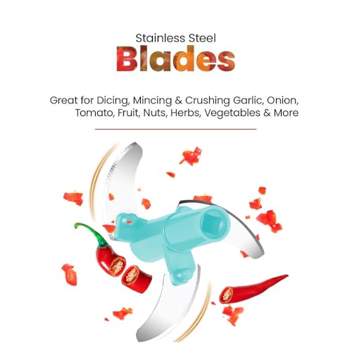 Image of Plastic Manual Pull Vegetable Cutter Chopper for Kitchen Fruit Nut Onion, Carrots,Hand Meat Grinder Mixer Food Processor Stainless Steel Blades Slicer Shredder Salad Maker Tools 350 Ml