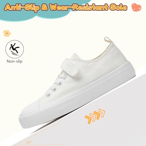 Toddler Shoes for Boys Girls, Kids Canvas Sneakers Classic Adjustable Strap Lace Up Comfortable Lightweight Running Walking Casual Shoes4