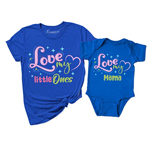 Love My Little Ones Love My Mama Shirt Mommy and Me Matching Mom Kids T-Shirt Gift