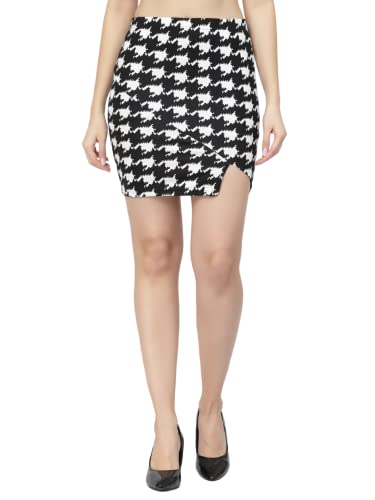 Image of POPWINGS Casual Printed Pencil Slit Skirt for Women || Summer Skirt for Women || Concert Slit Short Skit for Women