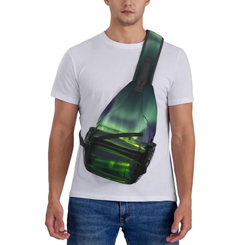 Bolso cruzado sling Dark Northern Lights para viajes y senderismo miniatura 7