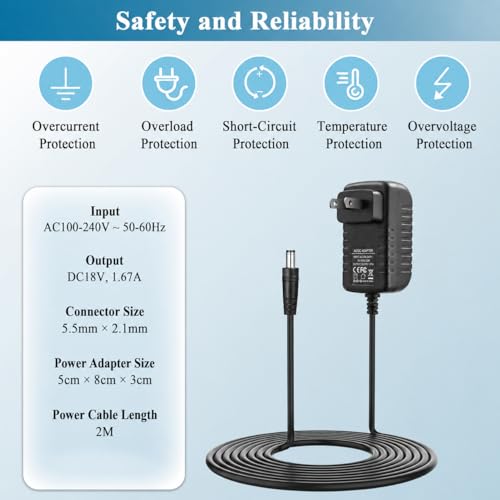 Image of Adaptador de alimentacion de 30 W para Alexa Show 8, Alexa Shows 2nd Gen, Show 10 (3ª generacion) y Alexa Plus 2ª generacion, Adaptador de Cable de alimentacion de Repuesto, Cable de 2M