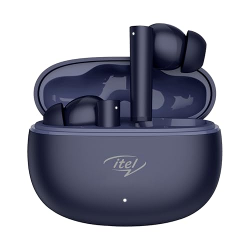 itel Buds Ace 2 TWS Earbuds - Quad Mic ENC, 13mm Bass Boost Drivers, 50 Hours Playtime, Fast Charging, IPX5 Water Resistant, Bluetooth 5.0, Type-C Charging (Blue)