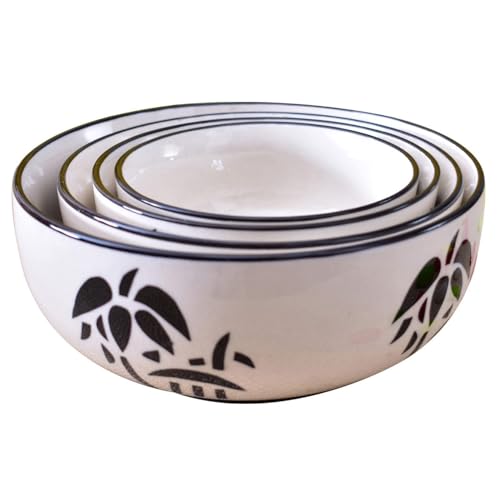 Image of Ceramic Mixing Bowl Set - 4 Pieces (1500ml, 800ml, 600ml, 400ml), Coconut White - Durable, Microwave & Dishwasher Safe - Ideal for Mixing, Serving & Storage