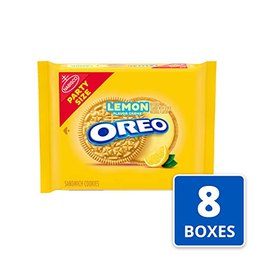 Image of OREO Lemon Creme Sandwich Cookies, Party Size, 8-26.7 oz Packs
