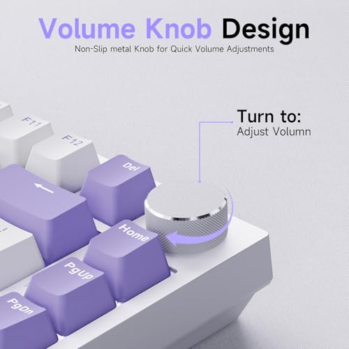 Image of Ajazz AK820 TKL 75% Hot Swappable Mechanical Keyboard with Volume Knob, Gasket Mount Wired Gaming Keyboard, Pre-lubed Linear Switch, South-Facing RGB, PBT Keycaps