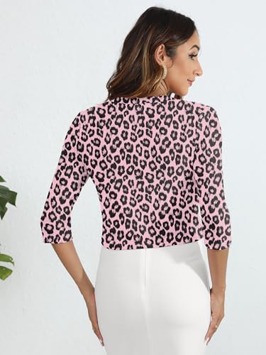 Image of Heymoments Women's Thin Shrugs 3 /4 Sleeve Lightweight Cropped Sweaters Open Front Cardigan for Dress