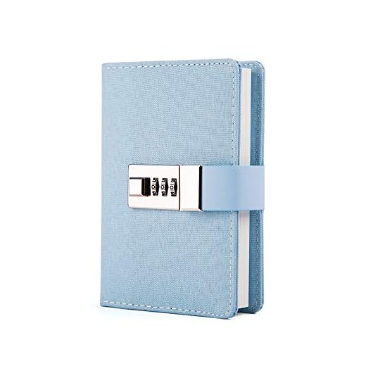 Lock Journal Combination Lock Writing Travel Diary a7 Mini Notebook Blue