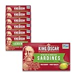 King Oscar Sardines in Olive Oil, 4.38 Ounce Cans (Pack of 6), Skinless & Boneless, Wild Caught Canned Sardines