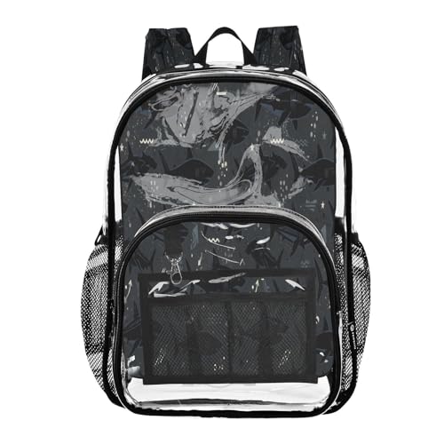 Mochila transparente escolar con múltiples bolsillos y aprobada para estadios
