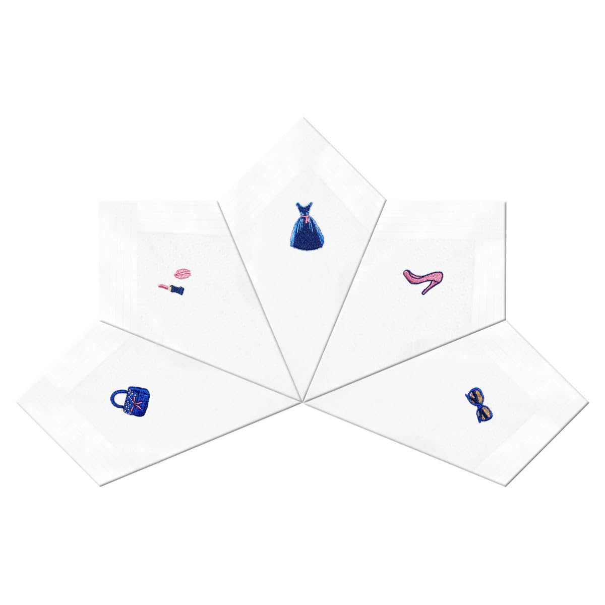 Warwick & Vance Party Themed Embroidered Cotton Handkerchiefs 5 Pack from B&Q