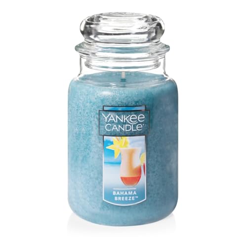 Yankee Candle Bahama Breeze Scented Classic 22oz Large Jar Single Wick Candle Over 110 Hours of Burn Time Perfect for Tropical Beach-Themed Setting Perfect for Gifting