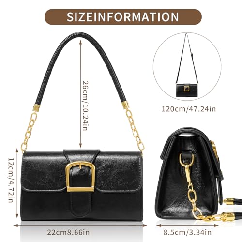 Small Black Shoulder Purses for Women Studded Purse Y2K Crossbody Bag Cute Trendy Mini Leather Handbag4