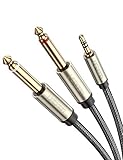 [page_title]-UGREEN Klinke Adapter 3.5mm Klinke auf Dual 6.35mm Mono Y Splitter Audio Kabel Digital Interface Instrument Kabel Unterstützt für Mischpult, Mikrofon, Recorder, Mixer, Gitarre, Verstärker usw. (3M)
