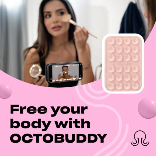 Image of OCTOBUDDY Classic - Silicone Suction Phone Case Adhesive Mount, Chalk Pink