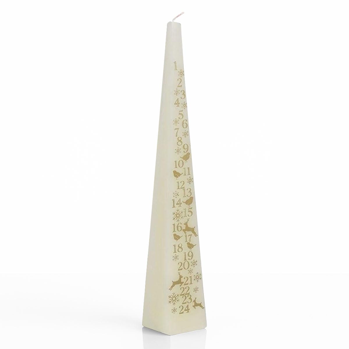 Zopper 20cm Advent Candle Ivory - 24 Day Pyramid Christmas Countdown Numbered Candle for Holiday Decoration, Christmas Festive Home Décor & Seasonal Gift Idea
