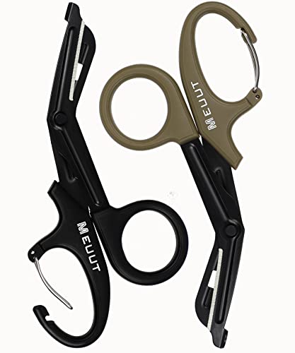 MEUUT Medical Scissors Trauma Shears with Carabiner-7.5" Bandage Shears, Premium Quality Bandage Scissors Fluoride-Coated Stainless Steel EMT Scissors