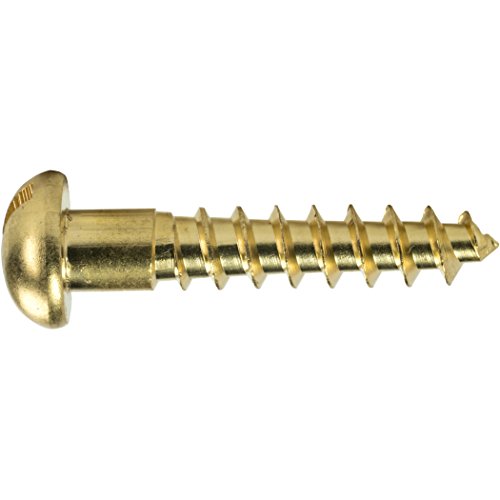 Fastenere #2 Tornillos para Madera Cabeza Redonda Ranurada Latón macizo Paquete de 100 miniatura 2