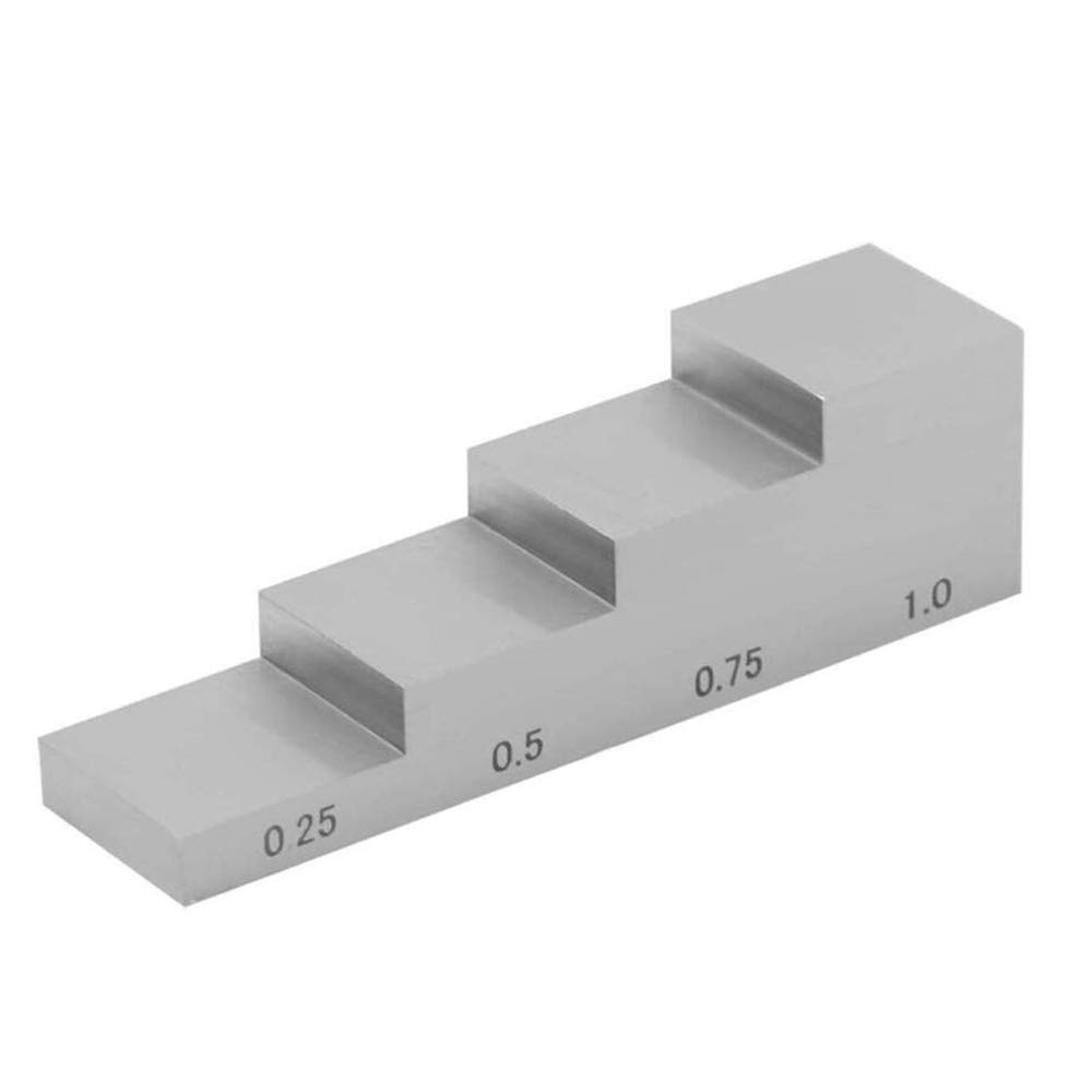 YFYIQI 4 Step Ultrasonic Calibration Test Block 0.25inch 0.5inch 0.75inch 1.0inch with 1018 Steel fo