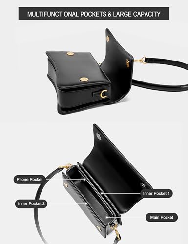 Womens Shoulder Bags Black Leather Small Handbag Crossbody Bags Retro Underarm Bag Fashion Clutch Purses3