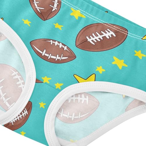 Wusikd Football Girls' Underwear Cotton Stars Girls Briefs Soft Toddler Underwear 2T4
