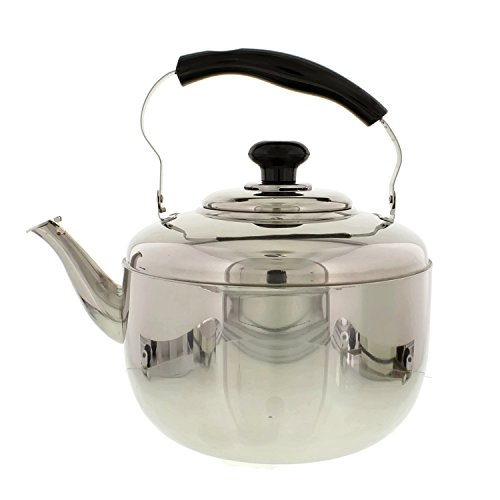 Cheftor Large 7 quart (6.8L) Stainless Steel Tea Kettle with Ergonomic Handle for Home or Restaurant