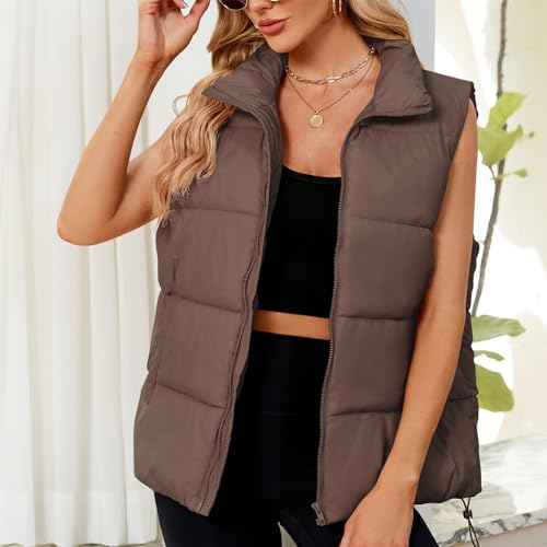 Century Star Puffer Vest for Women's Outerwear Vests Puffy Oversized 2024 Quilted Vest Tops Jackets Coat with Pockets2