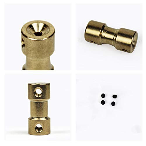 OWSOO Adaptador de luva do conector do acoplador do acoplamento do eixo de cobre do motor de latão 4