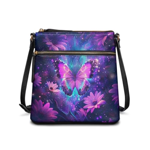 Image of Leather Women Crossbody Hobo Bag Satchel Purse Handbag with Adjustable Shoulder Strap and Zipper Pockets