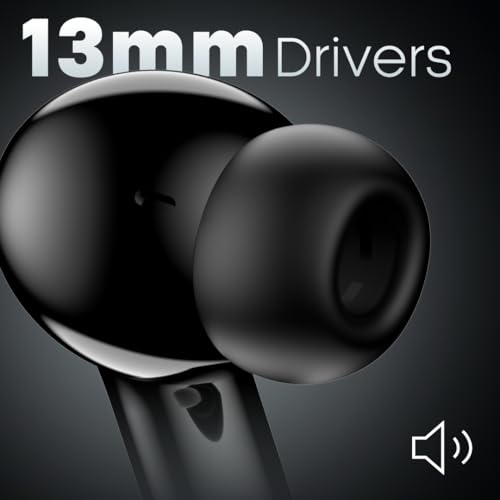 Image of Leaf Buds X714 True Wireless 4 in 1 Earbuds with ANC, AI Sound App, 70H Playtime, Active Noise Cancellation (30dB), Fast Charge(10min=5Hr), Quad Mic ENC, 13m Driver, Bluetooth v5.4 TWS (Carbon Black)