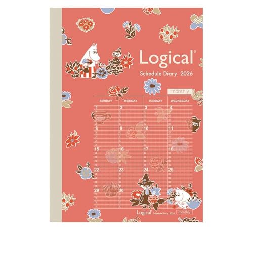 【2026年度版 手帳】 ナカバヤシ ロジカルダイアリー2026月間ノートタイプM／B6／ムーミン NS-B602-26MA1【PT1】のサムネイル