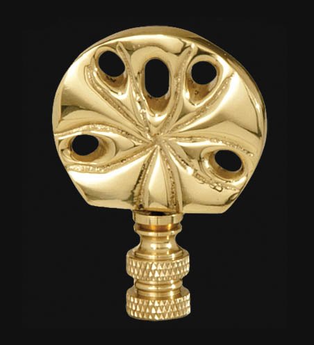 Image of B&P Lamp Sand Dollar Finial, Brass, 2 1 /2 in Ht, 1 /4-27 Tap
