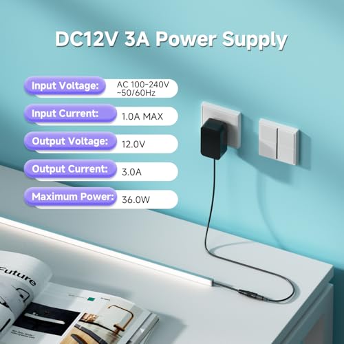 Image of BTF-LIGHTING 12V 3A 36W ETL Listed Power Supply Adapter, AC100-240V Input | Class 2 Transformer with 5.5mm x 2.1mm DC Jack, Wall Plug for Low Voltage LED Lights, CCTV Camera, Electronics