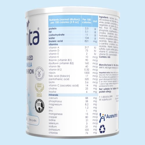 Image of Kabrita Goat Milk-Based Infant Formula Powder, Designed for Gentle Digestion, Gentle Alternative to Cow's Milk, with Iron, DHA, ARA & Prebiotics, for Infants 0-12 Months, Non-GMO, 28 oz
