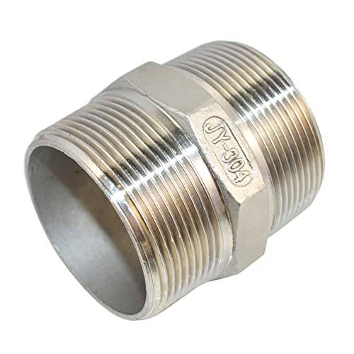 Image of DAN SPEED Hex Nipple 2 inch Male x 2 inch Male 304 Stainless Steel threaded Pipe Fitting NPT (2 inch)