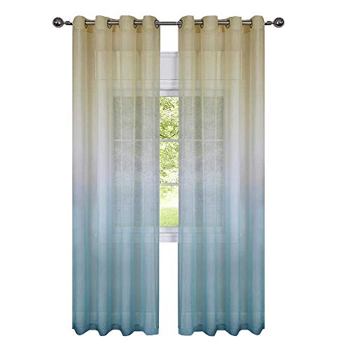 Goodgram 2 Pack Semi Sheer Ombre Chic Grommet Curtain Panels - Assorted Colors (Citrus Multi) #TOP1