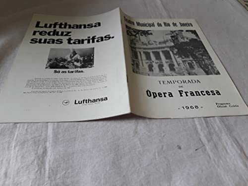 Damnation de Faust Temporada de Opera Francesa - Programa 30/08/1968 - Teatro Municipal do RJ - Diversos