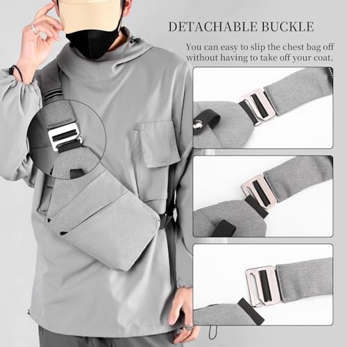 Image of Anti Theft Crossbody Bag,Sling Bag for Women Men,Multi-pocket Chest Shoulder Bag for Travel, Sport, Work