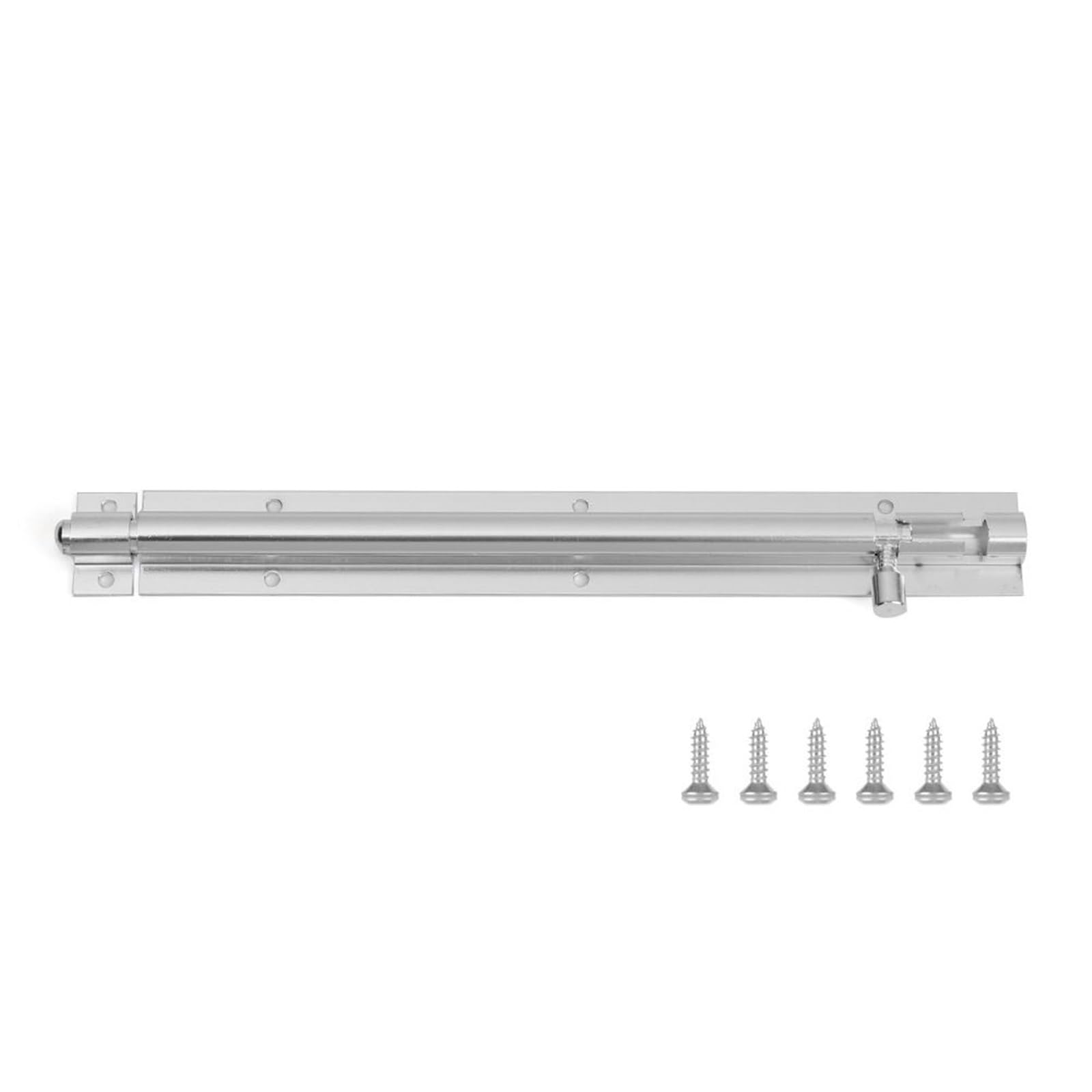 Gate Bolt 2-8" Heavy Duty Large Garden Gate Shed Sliding Door Lock Buckle Tower Bolt Latch Catch Home Hardware(Silver,6inch)