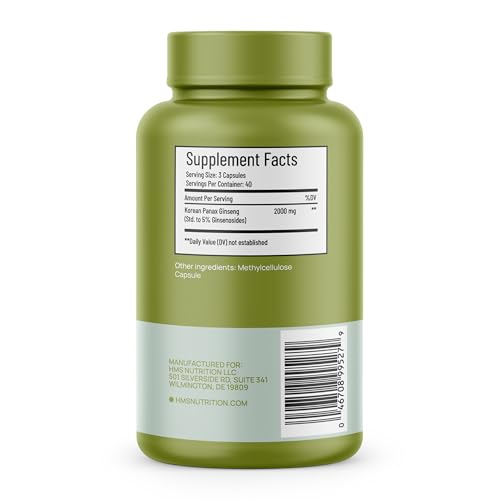 Korean Red Panax Ginseng 2000mg 120 Vegan Capsules Super Strength Extract NSF Certified Supplements, High Ginsenosides Supports Energy, Stamina, Performance and Clarity - Image 4