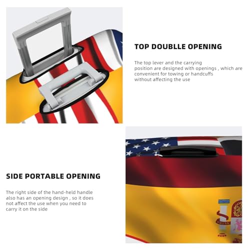 Travel Luggage Cover America Flag And Spain Flag Fashion Washable Baggage Suitcase Protector Fit For Luggage Small4