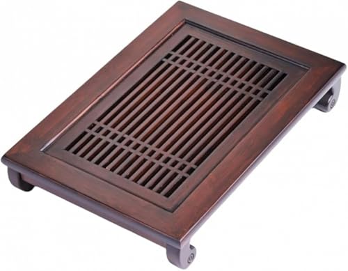 Zxyler Zxyler 茶盤 竹茶盤 茶トレイ 竹製 茶盆 中国茶器 排水 長方形 茶道具 茶盤 竹の茶皿 茶托 茶台 貯水式茶盤 オフィス 排水式茶盤 茶器 携帯トレー 收藏用 オフィス 工芸 贈り物 家庭用 業務用 来客用 (?40x29x7cm、