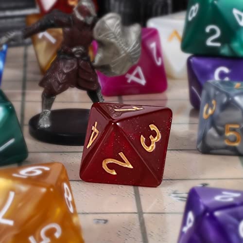 YILAIDA 100 Piece Polyhedral Dice Set including Black Bag, Table Game Dice for Dungeons and Dragons Pathfinder DND RPG MTG (8 Sided) - Image 4