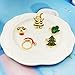 Taichell 12Pcs Christmas Rings for Women Christmas Tree Santa Deer Snowman Rings Xmas Holiday Charm Finger Ring Set Christmas Theme Jewelry Party (12PCS GOLD)