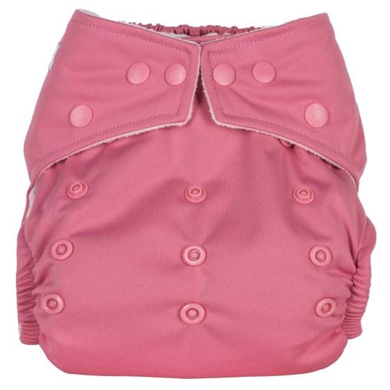 Reusable Washable Nappies Newborn and One Size Pocket Cloth Diaper 5-35lbs Each Nappy with 2 Bamboo Inserts Boosters, Adjustable Popper Closure Hook Loop, Premature (Rose Pink, One Size 10-35lbs)