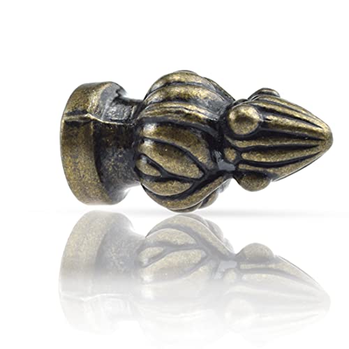 Marrteum Antique Brass Lamp Finial Cap Knob Retro Lamp Finial Decoration With Dual-Thread Screw For Lamp Shade, Fit Both 3/8" And 1/4-27, 1 Pack #TOP1